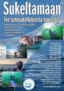 Laitesukelluksen peruskurssi info ja ilmoittautuminen torstaina 4.4.2019 klo18:30 Vaasan uimahallissa